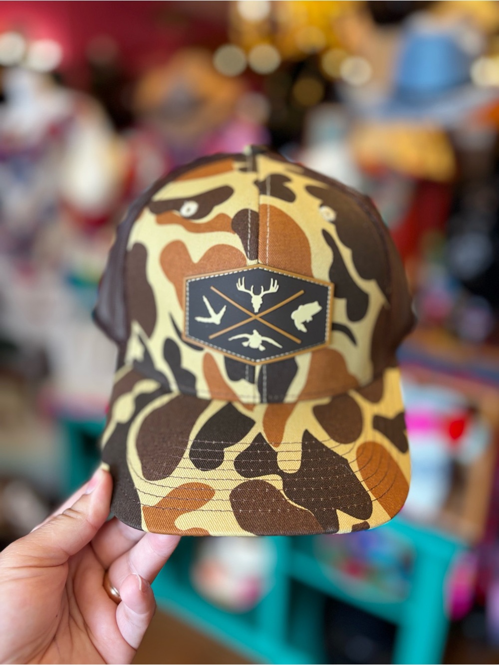 Camouflage Hunting Patch Trucker Hat - Brown Camo